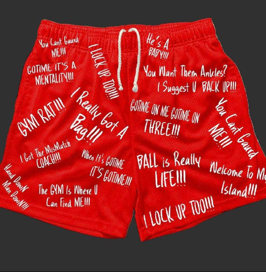 Go Time Athletics Red Motivational Shorts